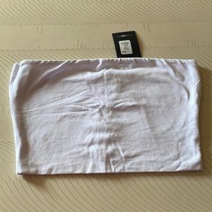 Fashion Nova White Essential Cropped Bandeau Size Large